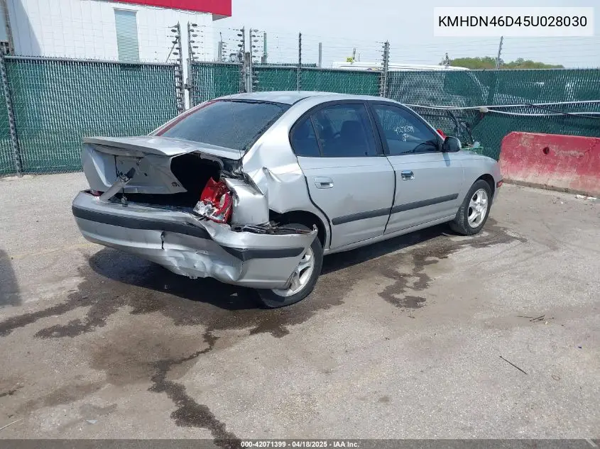 2005 Hyundai Elantra Gls/Gt VIN: KMHDN46D45U028030 Lot: 42071399
