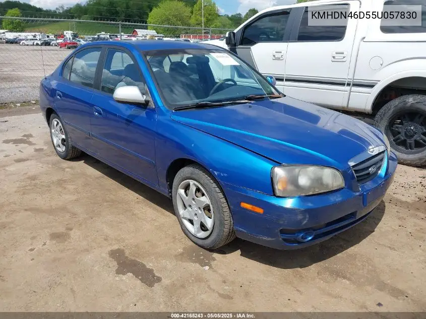 2005 Hyundai Elantra Gls/Gt VIN: KMHDN46D55U057830 Lot: 42165243