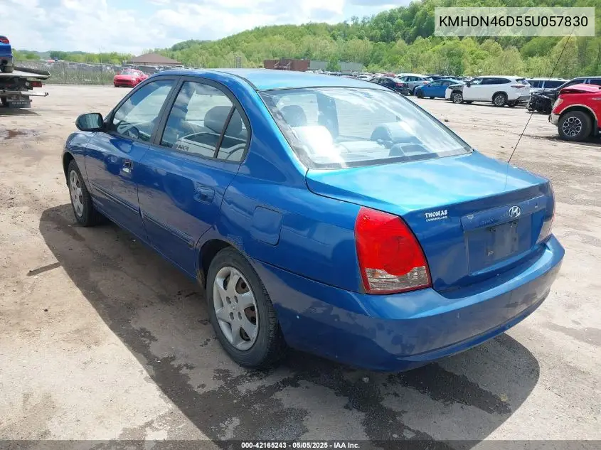 2005 Hyundai Elantra Gls/Gt VIN: KMHDN46D55U057830 Lot: 42165243