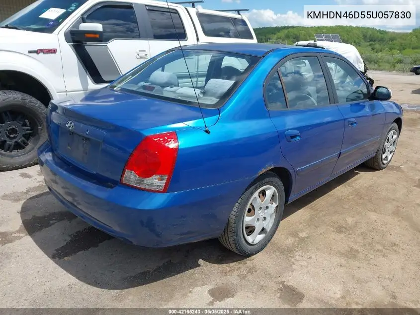 2005 Hyundai Elantra Gls/Gt VIN: KMHDN46D55U057830 Lot: 42165243