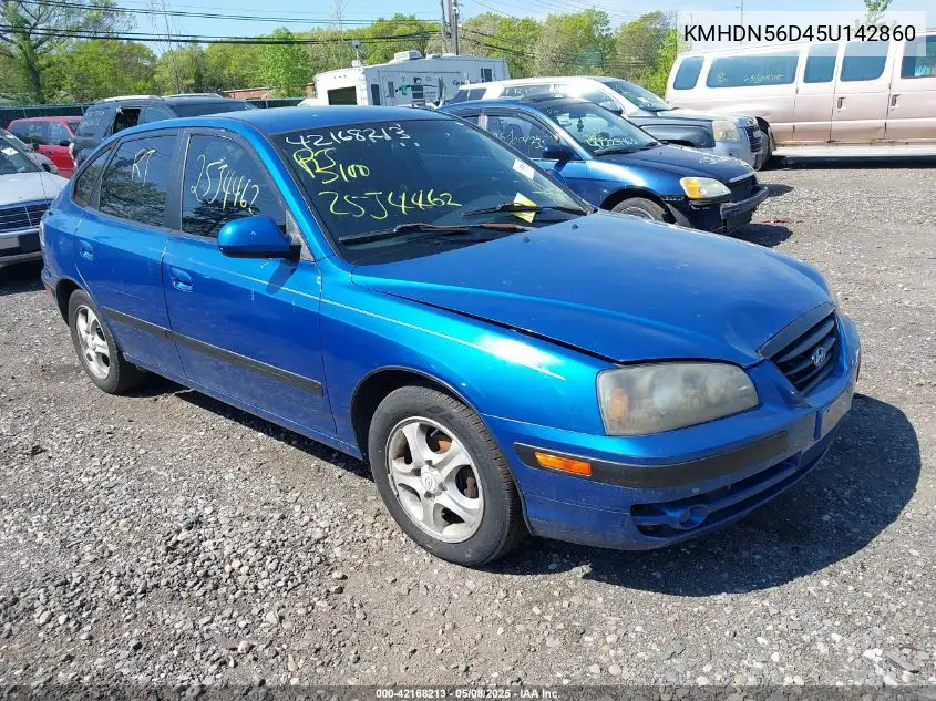 2005 Hyundai Elantra Gls/Gt VIN: KMHDN56D45U142860 Lot: 42168213
