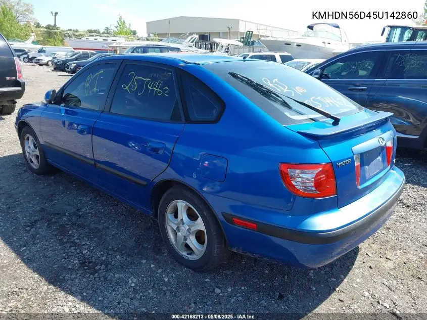 2005 Hyundai Elantra Gls/Gt VIN: KMHDN56D45U142860 Lot: 42168213