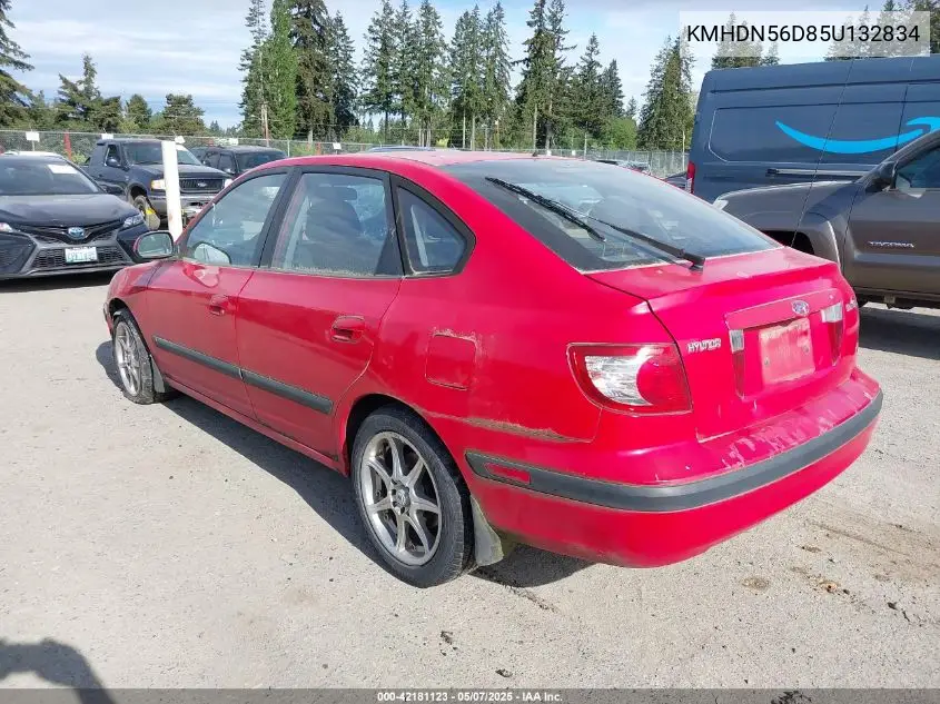 2005 Hyundai Elantra Gls/Gt VIN: KMHDN56D85U132834 Lot: 42181123