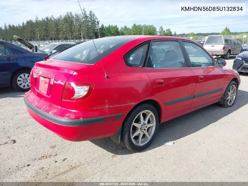 2005 Hyundai Elantra Gls/Gt VIN: KMHDN56D85U132834 Lot: 42181123