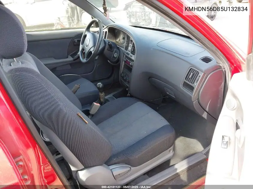 2005 Hyundai Elantra Gls/Gt VIN: KMHDN56D85U132834 Lot: 42181123