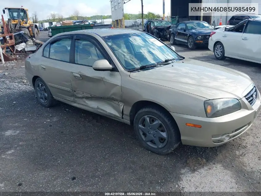 2005 Hyundai Elantra Gls/Gt VIN: KMHDN46D85U985499 Lot: 42197556