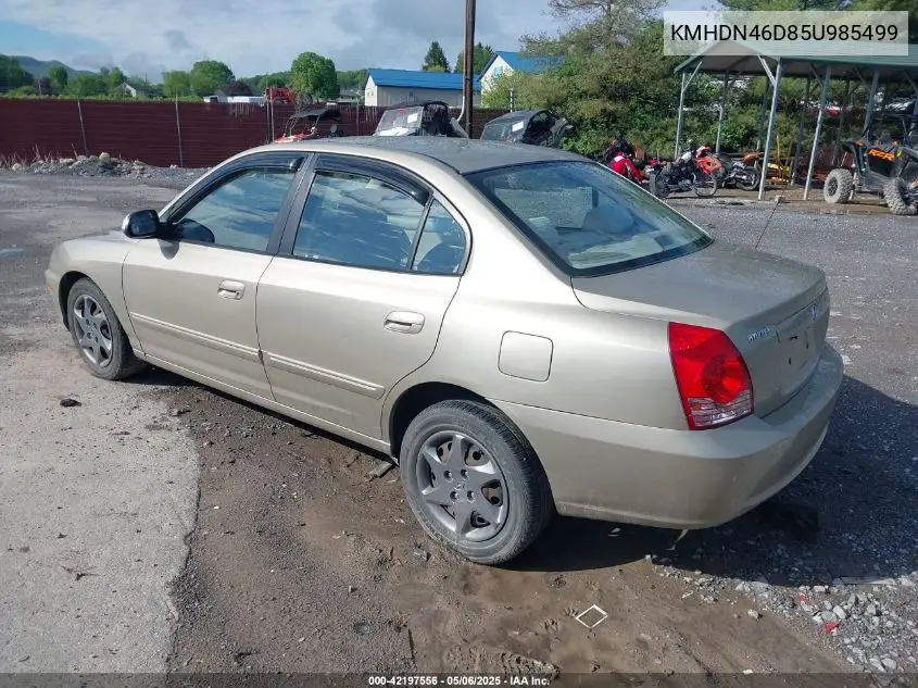 2005 Hyundai Elantra Gls/Gt VIN: KMHDN46D85U985499 Lot: 42197556
