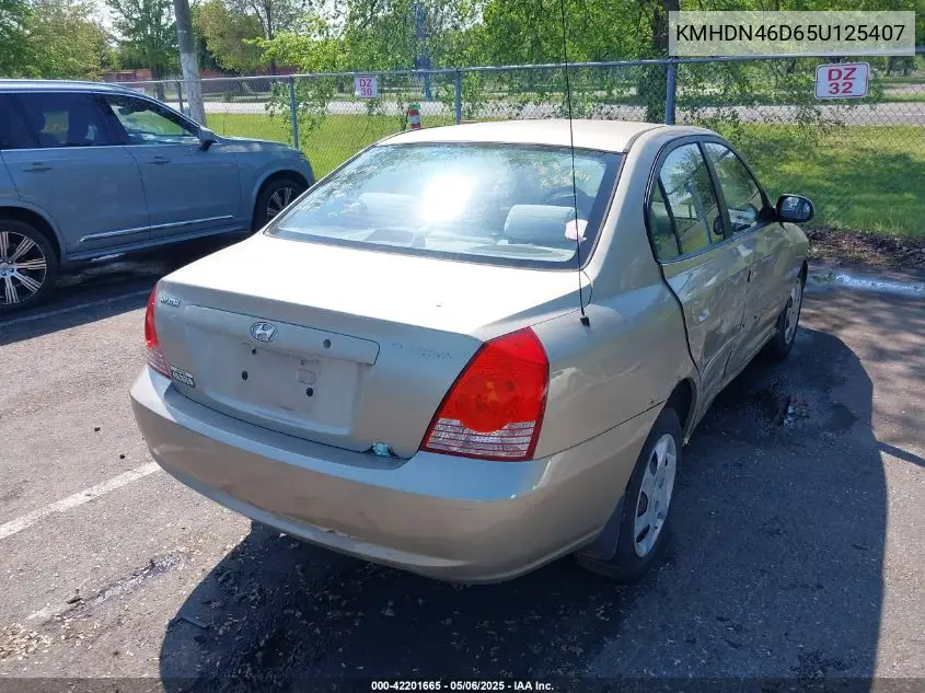 2005 Hyundai Elantra Gls/Gt VIN: KMHDN46D65U125407 Lot: 42201665