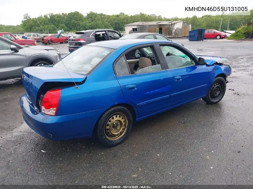 2005 Hyundai Elantra Gls/Gt VIN: KMHDN46D55U131005 Lot: 42230938