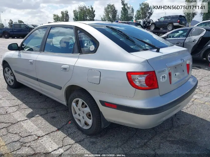 2005 Hyundai Elantra Gls/Gt VIN: KMHDN56D75U171141 Lot: 42233904