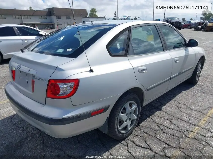 2005 Hyundai Elantra Gls/Gt VIN: KMHDN56D75U171141 Lot: 42233904