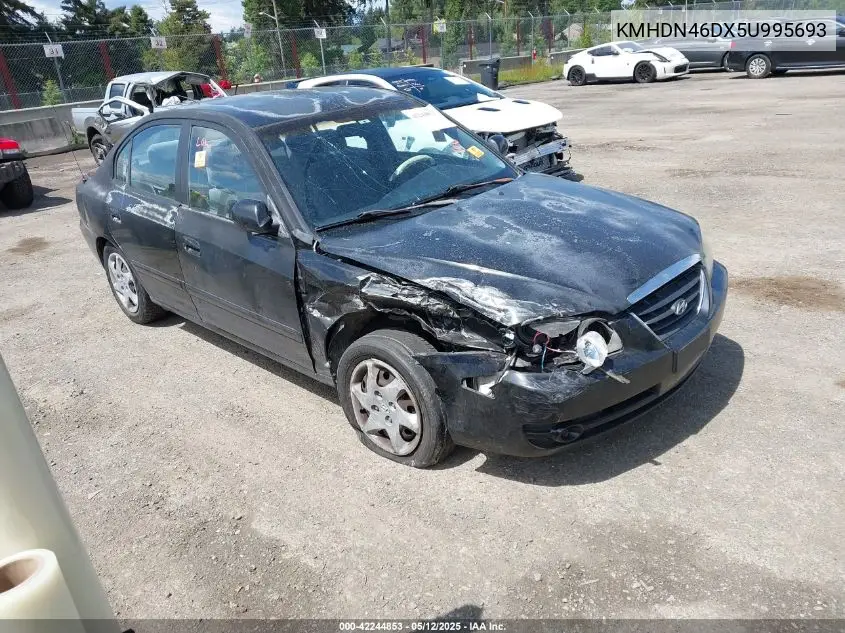 2005 Hyundai Elantra Gls/Gt VIN: KMHDN46DX5U995693 Lot: 42244853