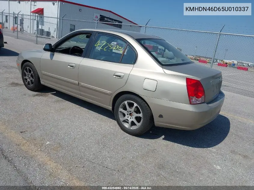 2005 Hyundai Elantra Gls/Gt VIN: KMHDN46D65U010337 Lot: 42254860