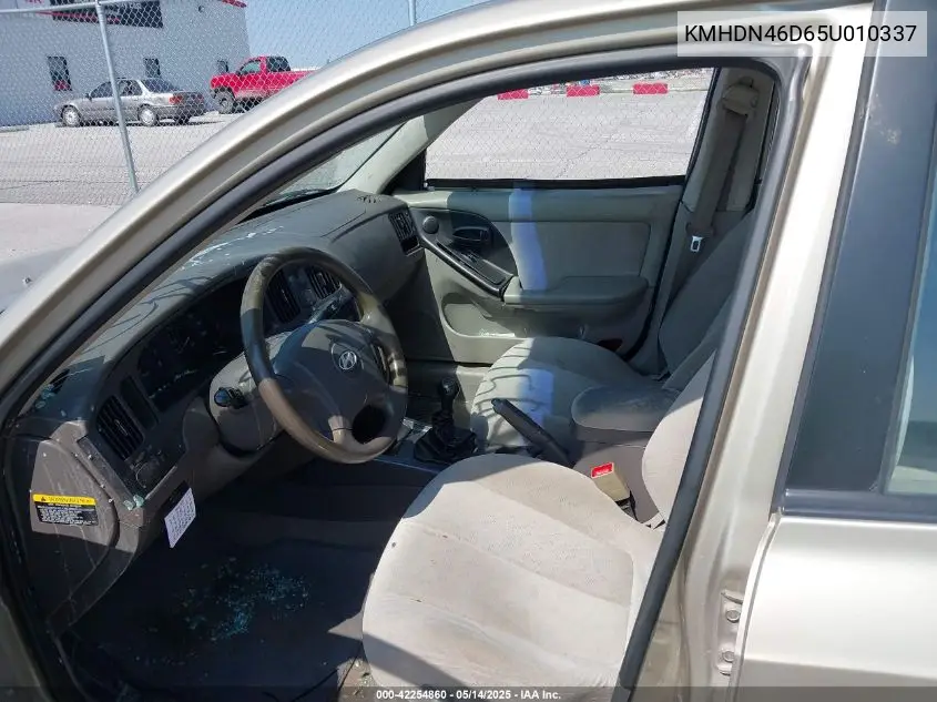 2005 Hyundai Elantra Gls/Gt VIN: KMHDN46D65U010337 Lot: 42254860