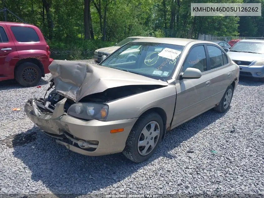 2005 Hyundai Elantra Gls/Gt VIN: KMHDN46D05U126262 Lot: 42401658