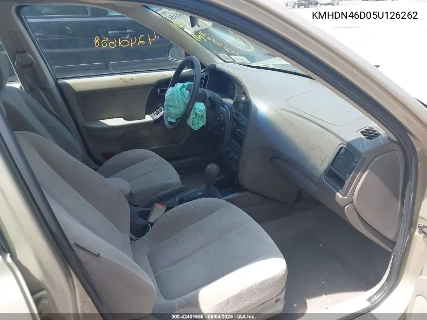2005 Hyundai Elantra Gls/Gt VIN: KMHDN46D05U126262 Lot: 42401658