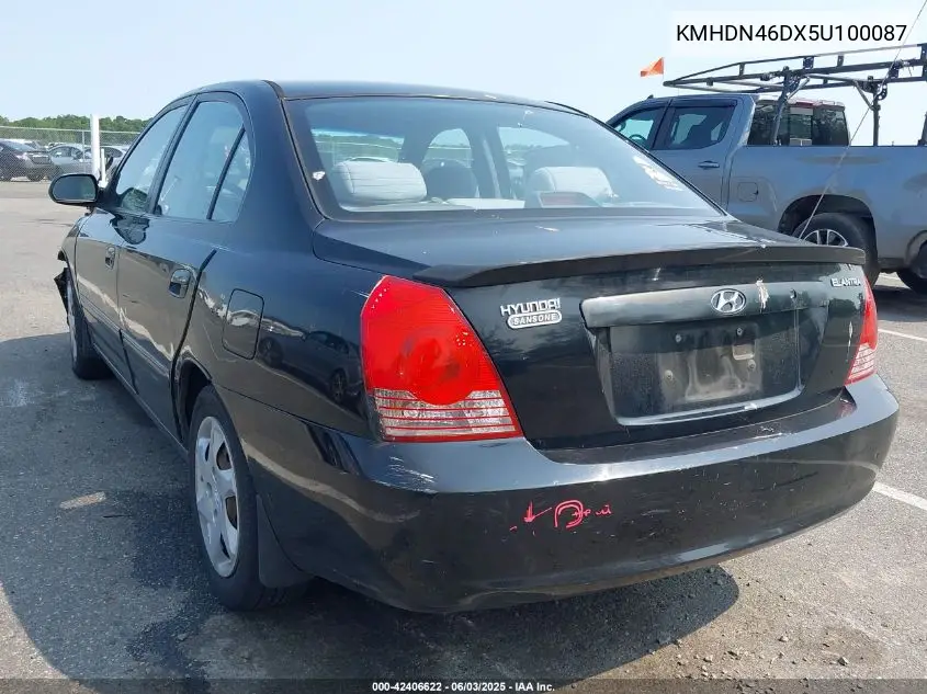 2005 Hyundai Elantra Gls/Gt VIN: KMHDN46DX5U100087 Lot: 42406622