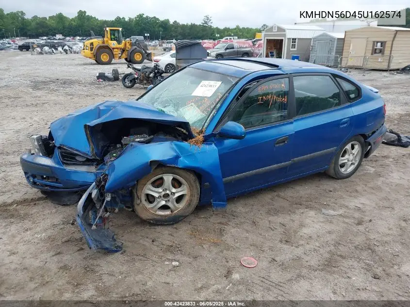 2005 Hyundai Elantra Gls/Gt VIN: KMHDN56D45U162574 Lot: 42423833