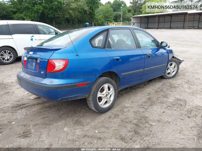 2005 Hyundai Elantra Gls/Gt VIN: KMHDN56D45U162574 Lot: 42423833