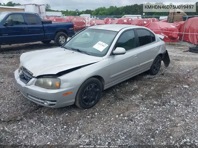 2005 Hyundai Elantra Gls/Gt VIN: KMHDN46D75U019497 Lot: 42437847
