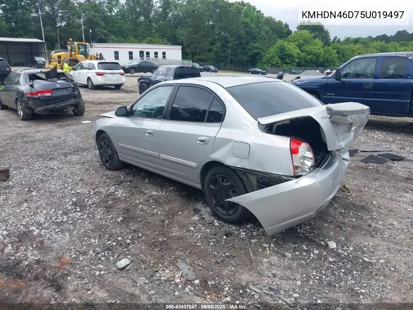 2005 Hyundai Elantra Gls/Gt VIN: KMHDN46D75U019497 Lot: 42437847