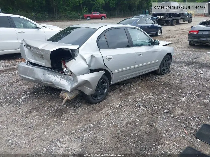 2005 Hyundai Elantra Gls/Gt VIN: KMHDN46D75U019497 Lot: 42437847
