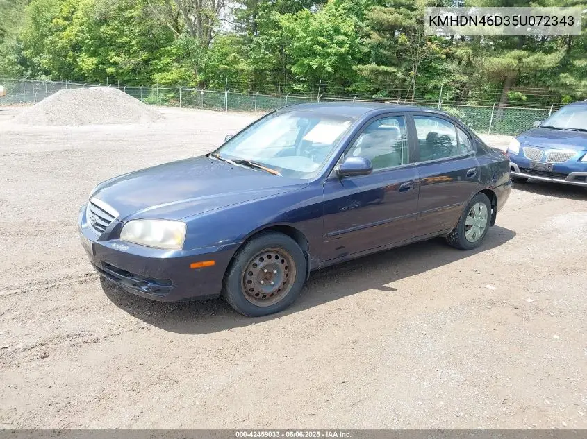 2005 Hyundai Elantra Gls/Gt VIN: KMHDN46D35U072343 Lot: 42459033