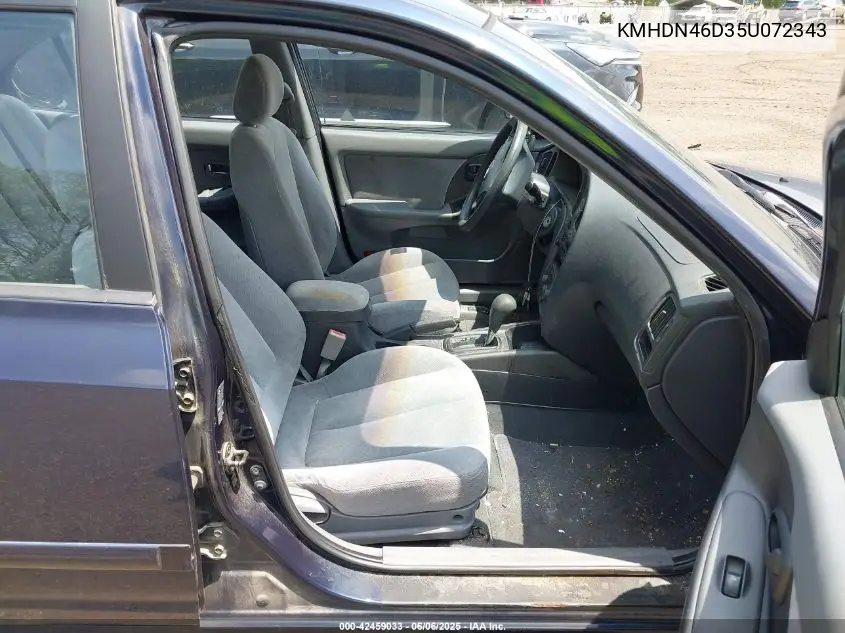 2005 Hyundai Elantra Gls/Gt VIN: KMHDN46D35U072343 Lot: 42459033