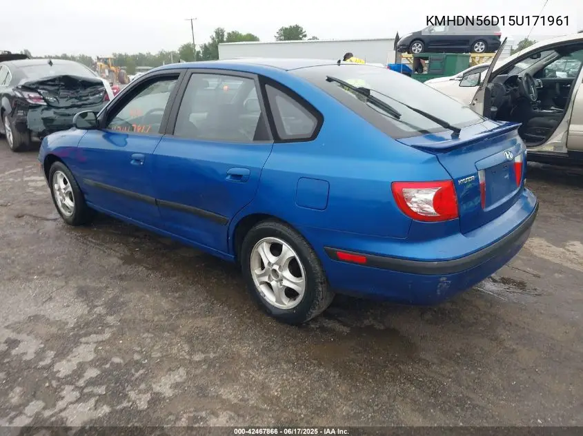 2005 Hyundai Elantra Gls/Gt VIN: KMHDN56D15U171961 Lot: 42467866