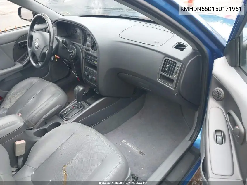 2005 Hyundai Elantra Gls/Gt VIN: KMHDN56D15U171961 Lot: 42467866
