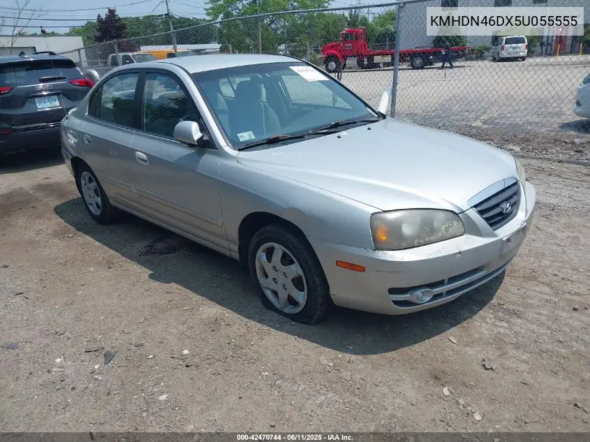 2005 Hyundai Elantra Gls/Gt VIN: KMHDN46DX5U055555 Lot: 42470744