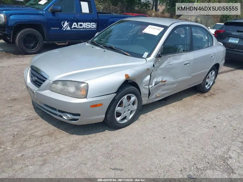 2005 Hyundai Elantra Gls/Gt VIN: KMHDN46DX5U055555 Lot: 42470744