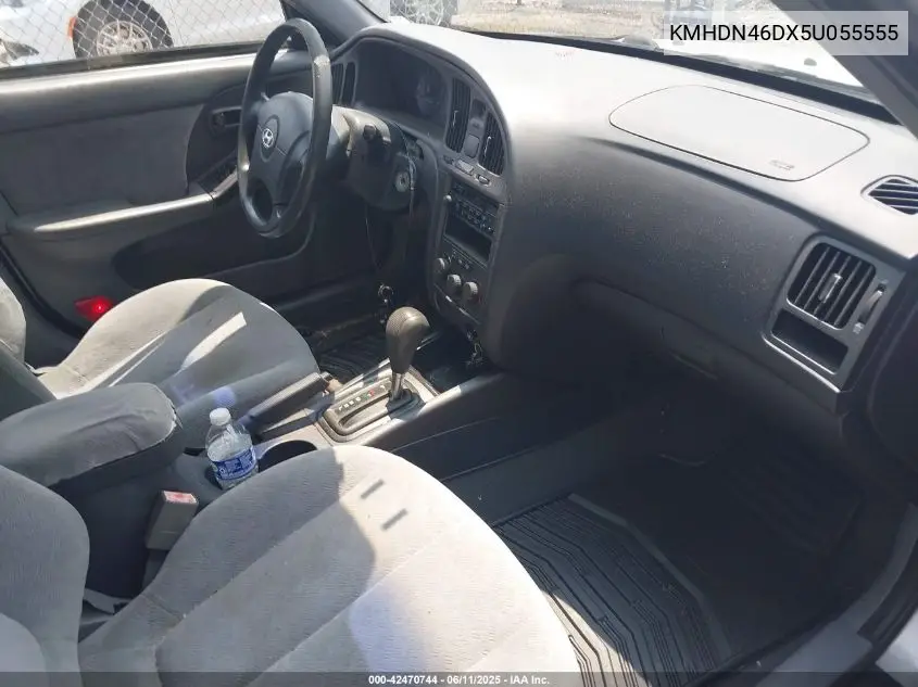 2005 Hyundai Elantra Gls/Gt VIN: KMHDN46DX5U055555 Lot: 42470744