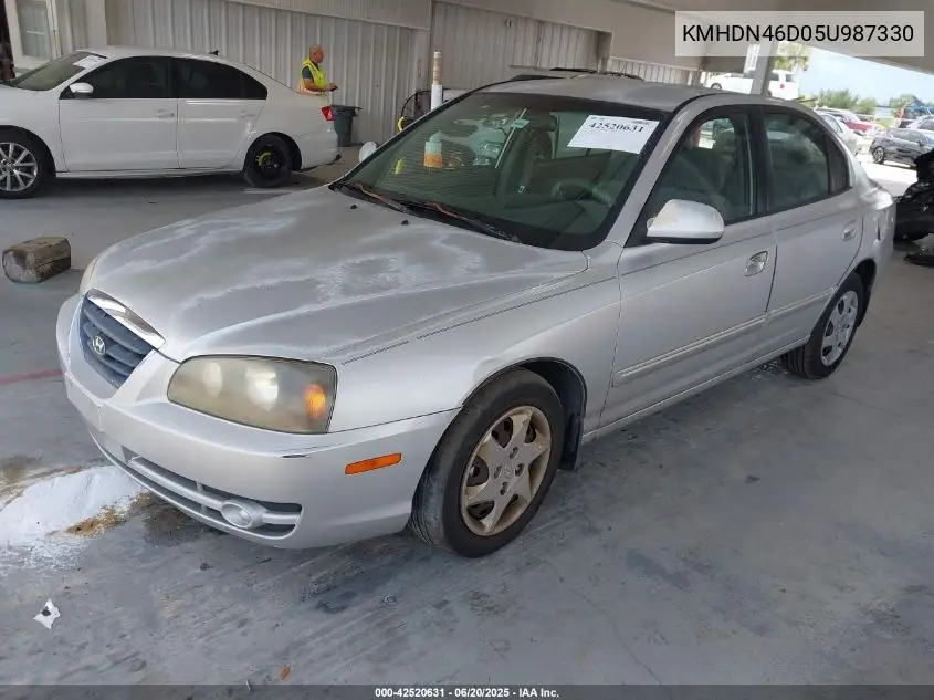2005 Hyundai Elantra Gls/Gt VIN: KMHDN46D05U987330 Lot: 42520631