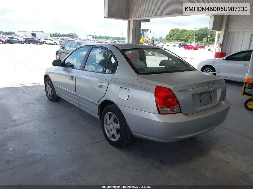2005 Hyundai Elantra Gls/Gt VIN: KMHDN46D05U987330 Lot: 42520631