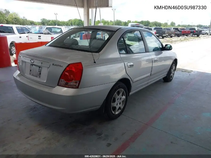 2005 Hyundai Elantra Gls/Gt VIN: KMHDN46D05U987330 Lot: 42520631