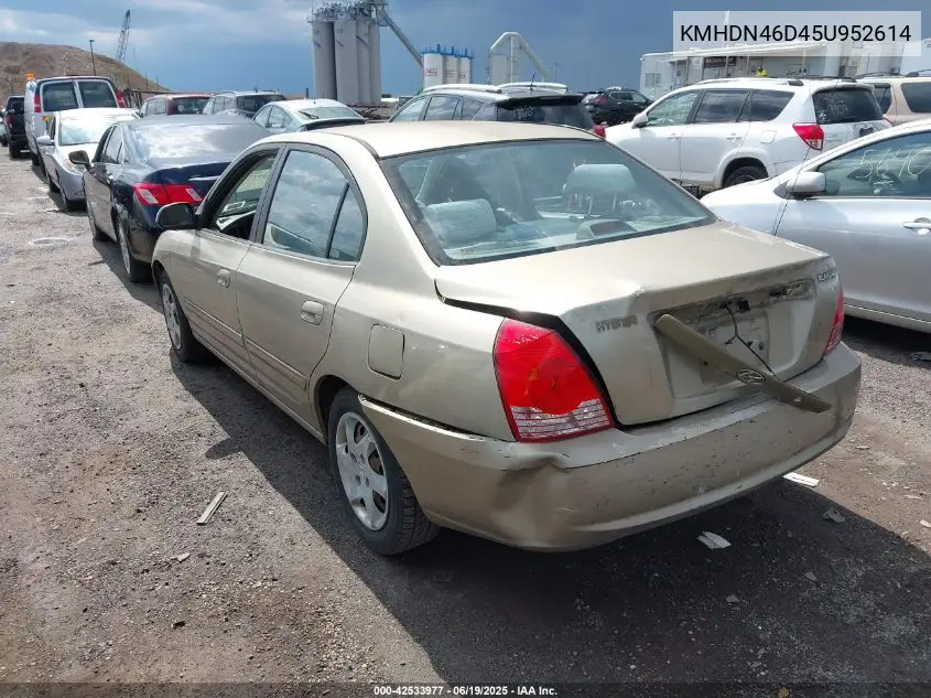 2005 Hyundai Elantra Gls/Gt VIN: KMHDN46D45U952614 Lot: 42533977