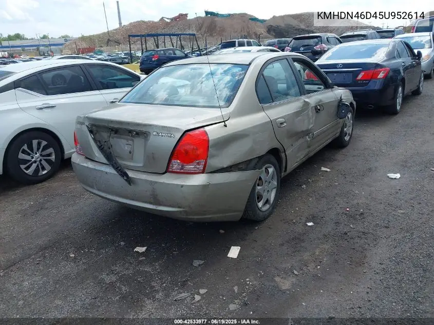 2005 Hyundai Elantra Gls/Gt VIN: KMHDN46D45U952614 Lot: 42533977