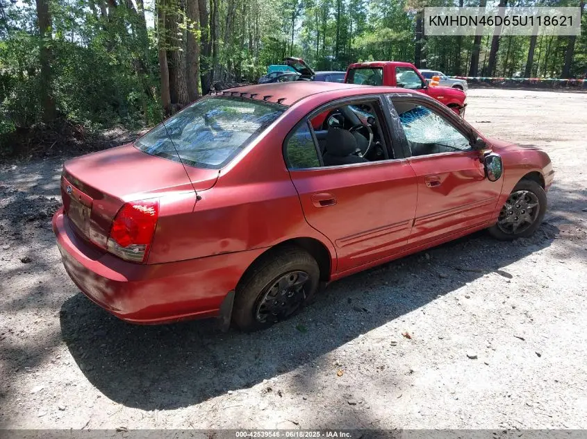 2005 Hyundai Elantra Gls/Gt VIN: KMHDN46D65U118621 Lot: 42539546