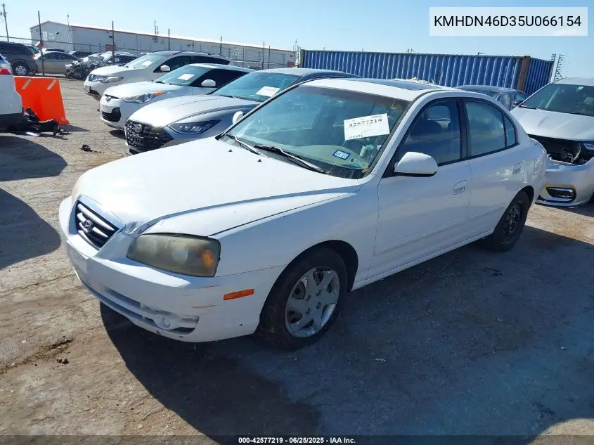 2005 Hyundai Elantra Gls/Gt VIN: KMHDN46D35U066154 Lot: 42577219