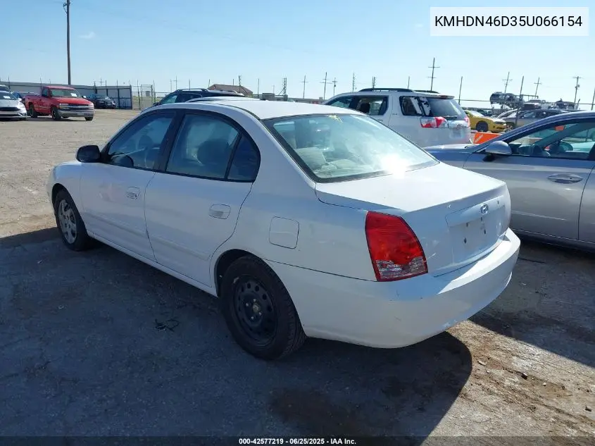2005 Hyundai Elantra Gls/Gt VIN: KMHDN46D35U066154 Lot: 42577219
