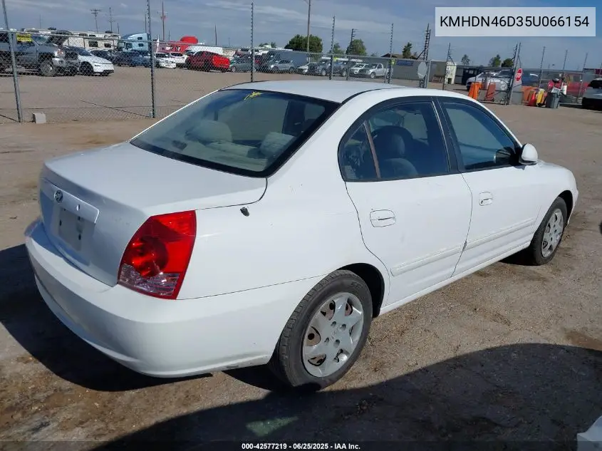 2005 Hyundai Elantra Gls/Gt VIN: KMHDN46D35U066154 Lot: 42577219