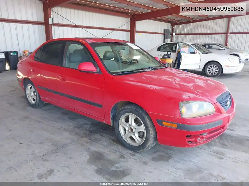 2005 Hyundai Elantra Gls/Gt VIN: KMHDN46D45U959885 Lot: 42591054