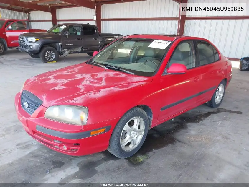 2005 Hyundai Elantra Gls/Gt VIN: KMHDN46D45U959885 Lot: 42591054