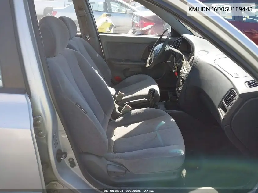 2005 Hyundai Elantra Gls/Gt VIN: KMHDN46D05U189443 Lot: 42632923