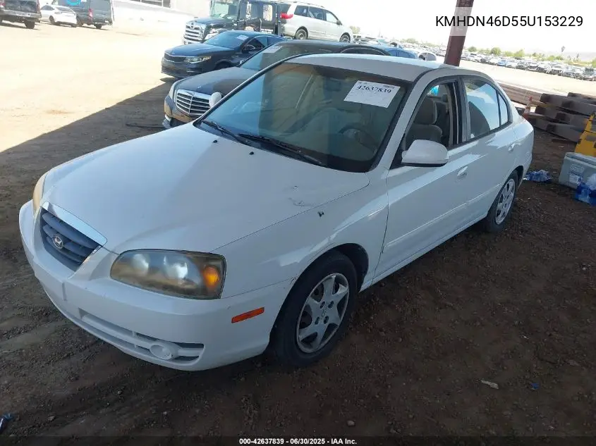 2005 Hyundai Elantra Gls/Gt VIN: KMHDN46D55U153229 Lot: 42637839