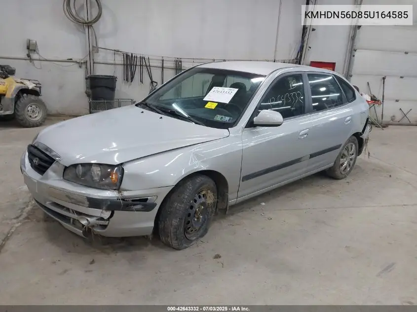 2005 Hyundai Elantra Gls/Gt VIN: KMHDN56D85U164585 Lot: 42643332