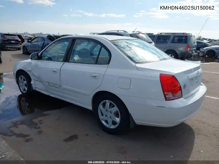 2005 Hyundai Elantra Gls/Gt VIN: KMHDN46D25U150062 Lot: 42662920