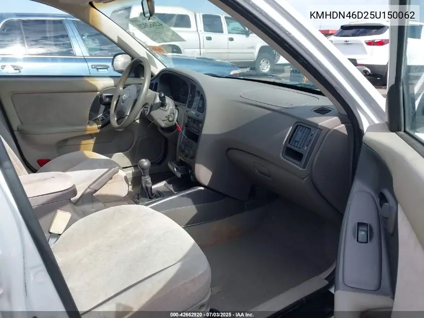 2005 Hyundai Elantra Gls/Gt VIN: KMHDN46D25U150062 Lot: 42662920