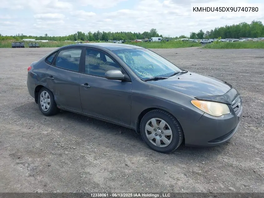 2009 Hyundai Elantra VIN: KMHDU45DX9U740780 Lot: 12338061